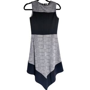 NEW Amelia NY Houndstooth plaid check Pin Up Dress midi XS 50s retro whimsygoth